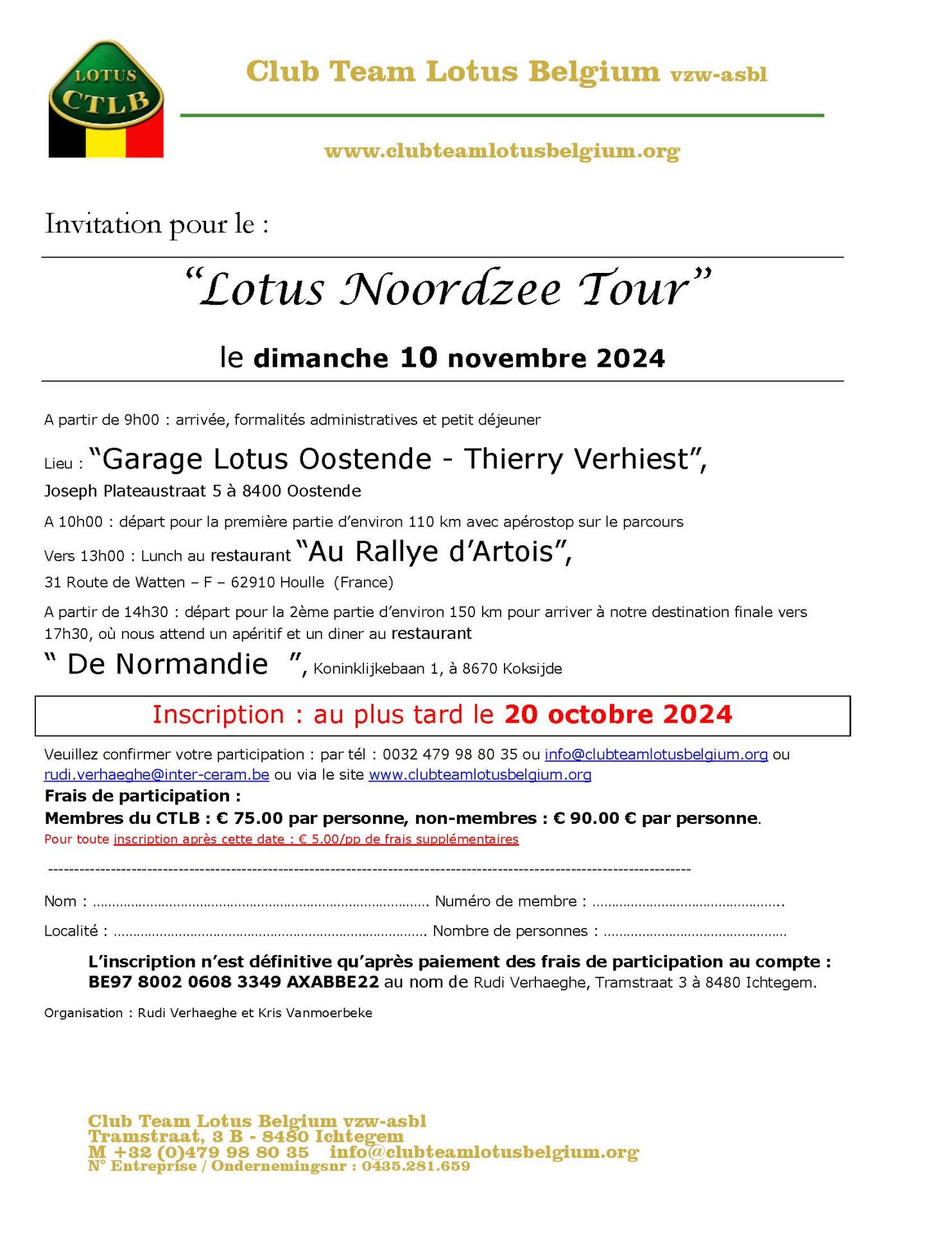 Invitation lotus noordzee tour 2024